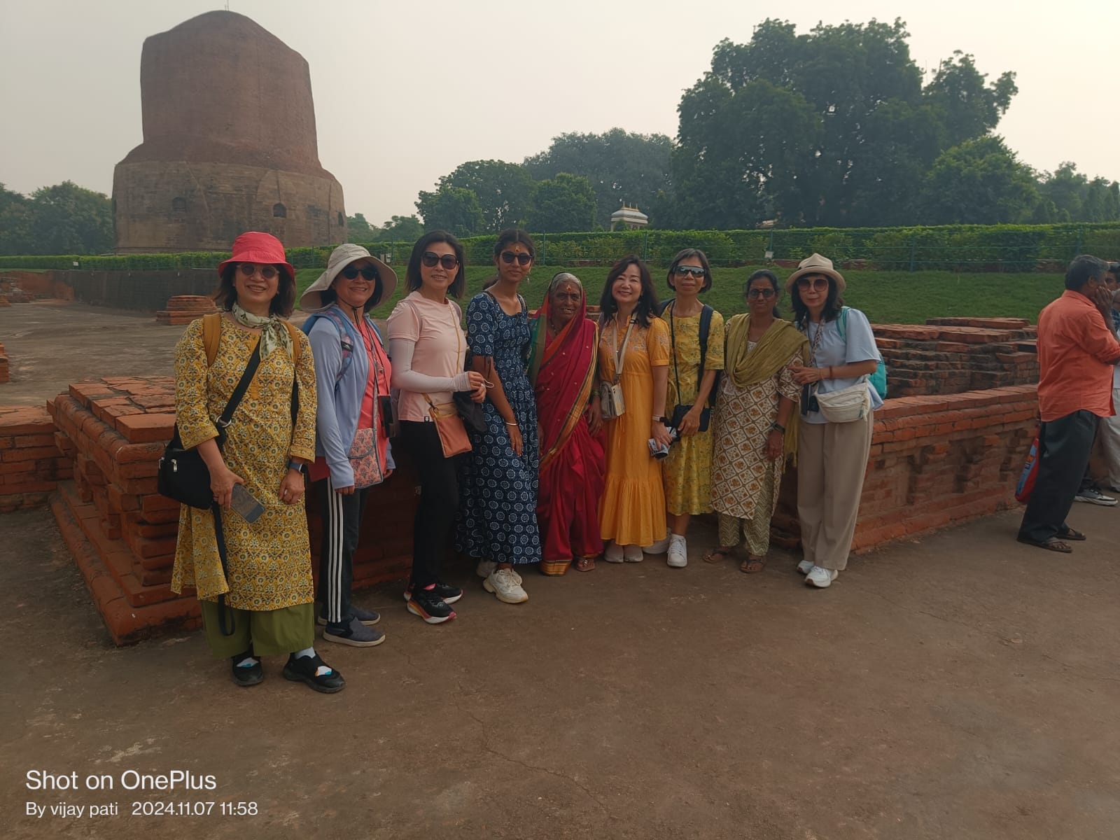 Travellers visiting Sarnath